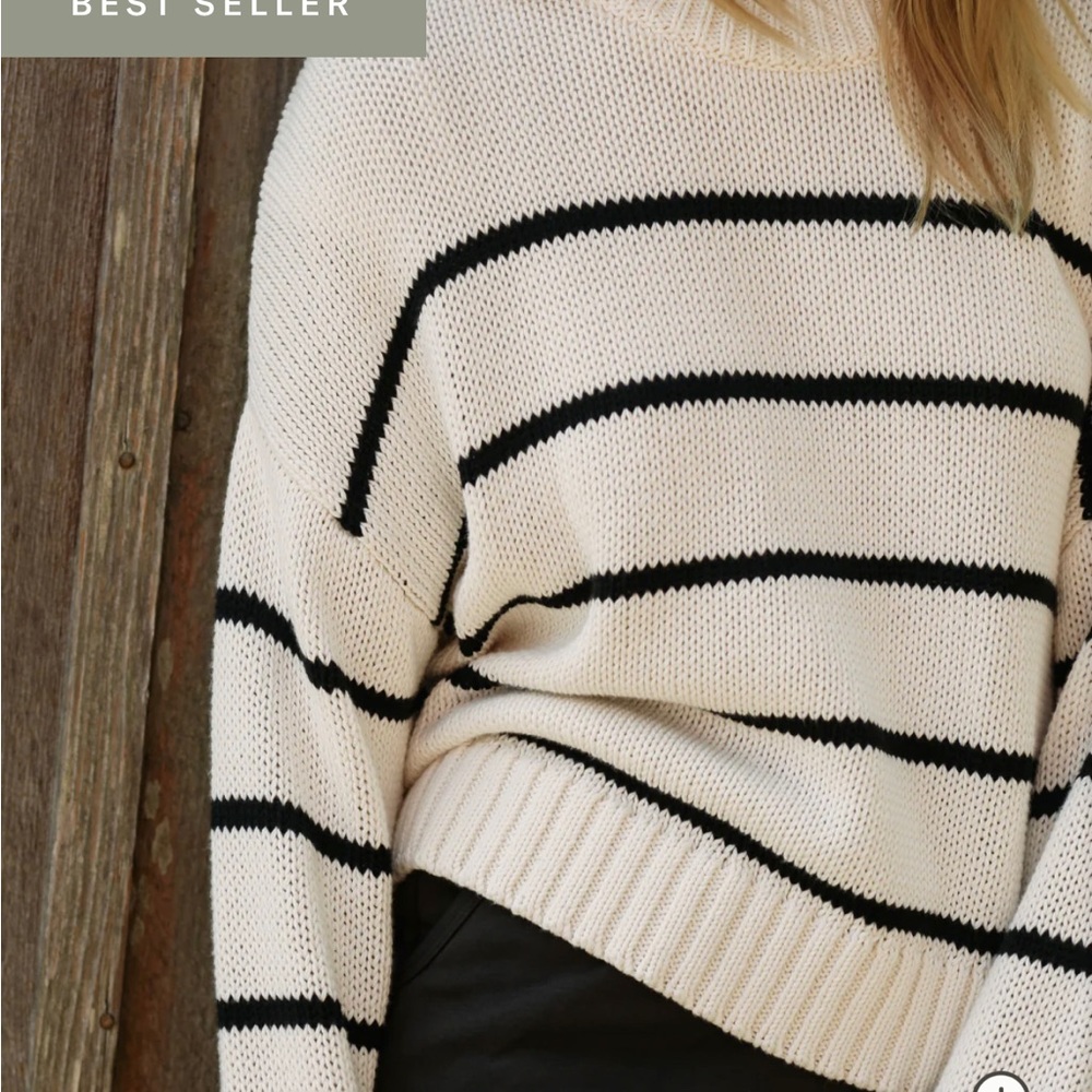 Jenni Kanye Chloe Sweater in black stripe. SOLD OUT size